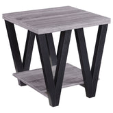 Best Furniture Outlet - Coaster - Stevens Engineered Wood End Table Antique Grey and Black - 705397