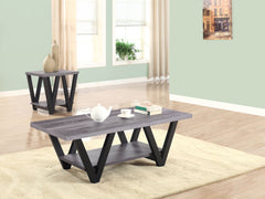 Best Furniture Outlet - Coaster - Stevens 2-piece Rectangular Coffee and End Table Set Grey - 705398-S2