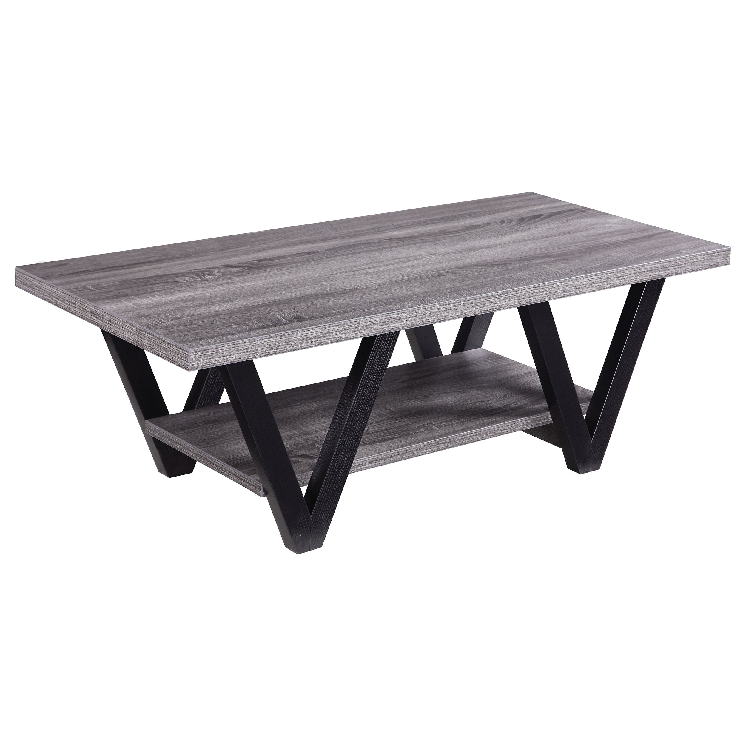 Best Furniture Outlet - Coaster - Stevens Engineered Wood Coffee Table Antique Grey and Black - 705398
