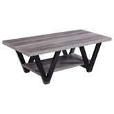 Best Furniture Outlet - Coaster - Stevens Engineered Wood Coffee Table Antique Grey and Black - 705398