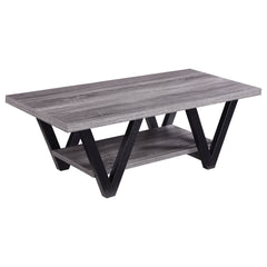 Best Furniture Outlet - Coaster - Stevens Engineered Wood Coffee Table Antique Grey and Black - 705398