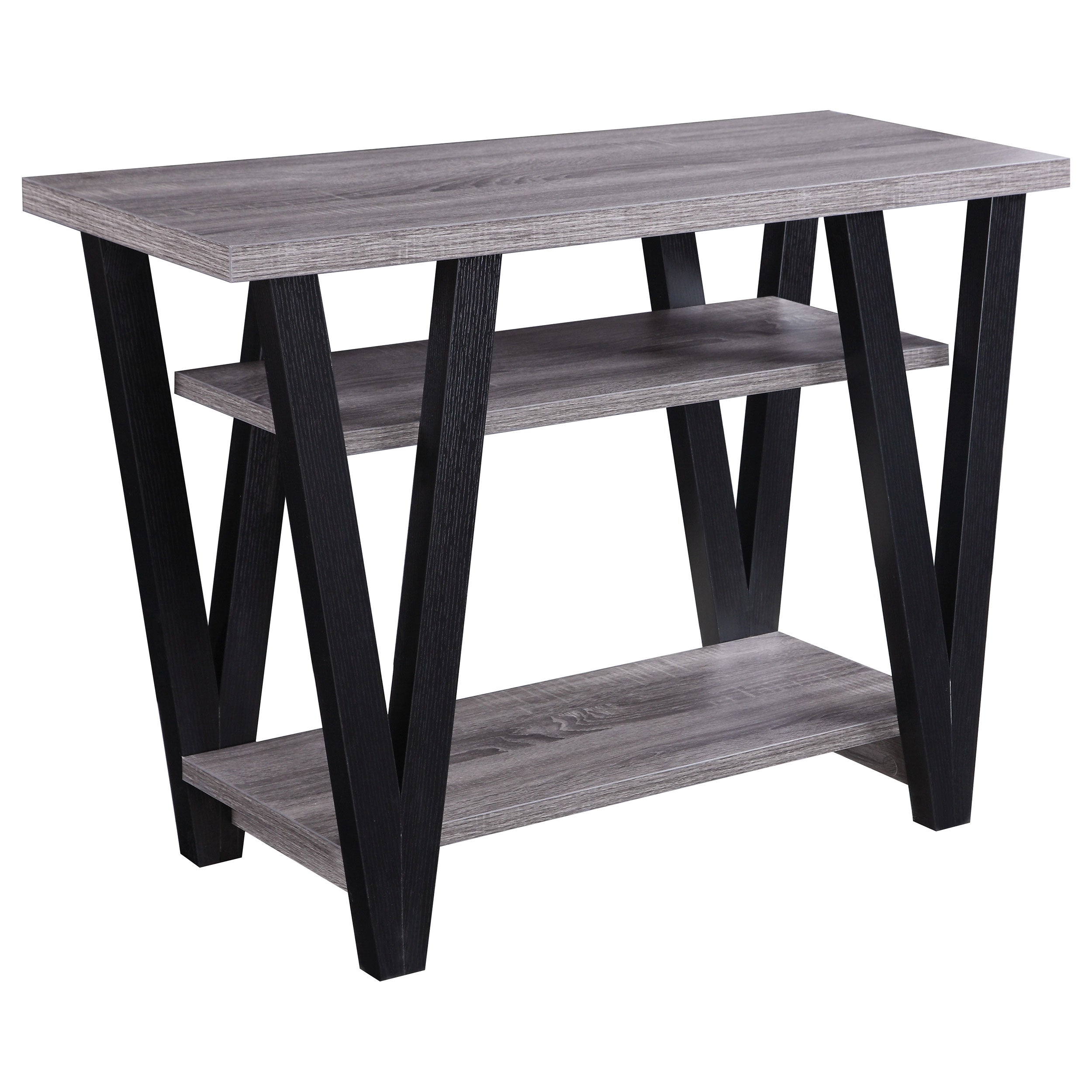 Best Furniture Outlet - Coaster - Stevens 2-shelf Engineered Wood Entryway Console Table Grey - 705399