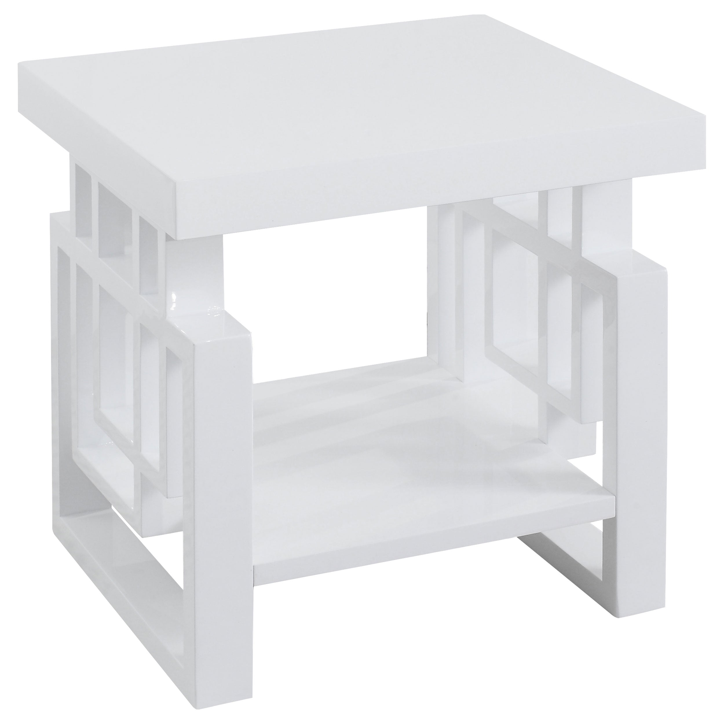 Best Furniture Outlet - Coaster - Schmitt Rectangular Side End Table White High Gloss - 705707