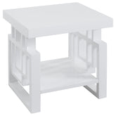 Best Furniture Outlet - Coaster - Schmitt Rectangular Side End Table White High Gloss - 705707