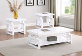 Best Furniture Outlet - Coaster - Schmitt 3-piece Coffee and End Table Set White High Gloss - 705708-S3