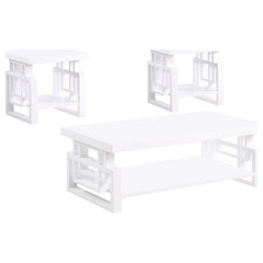 Schmitt 3-piece Coffee and End Table Set White High Gloss