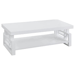 Best Furniture Outlet - Coaster - Schmitt Rectangular Coffee Table White High Gloss - 705708