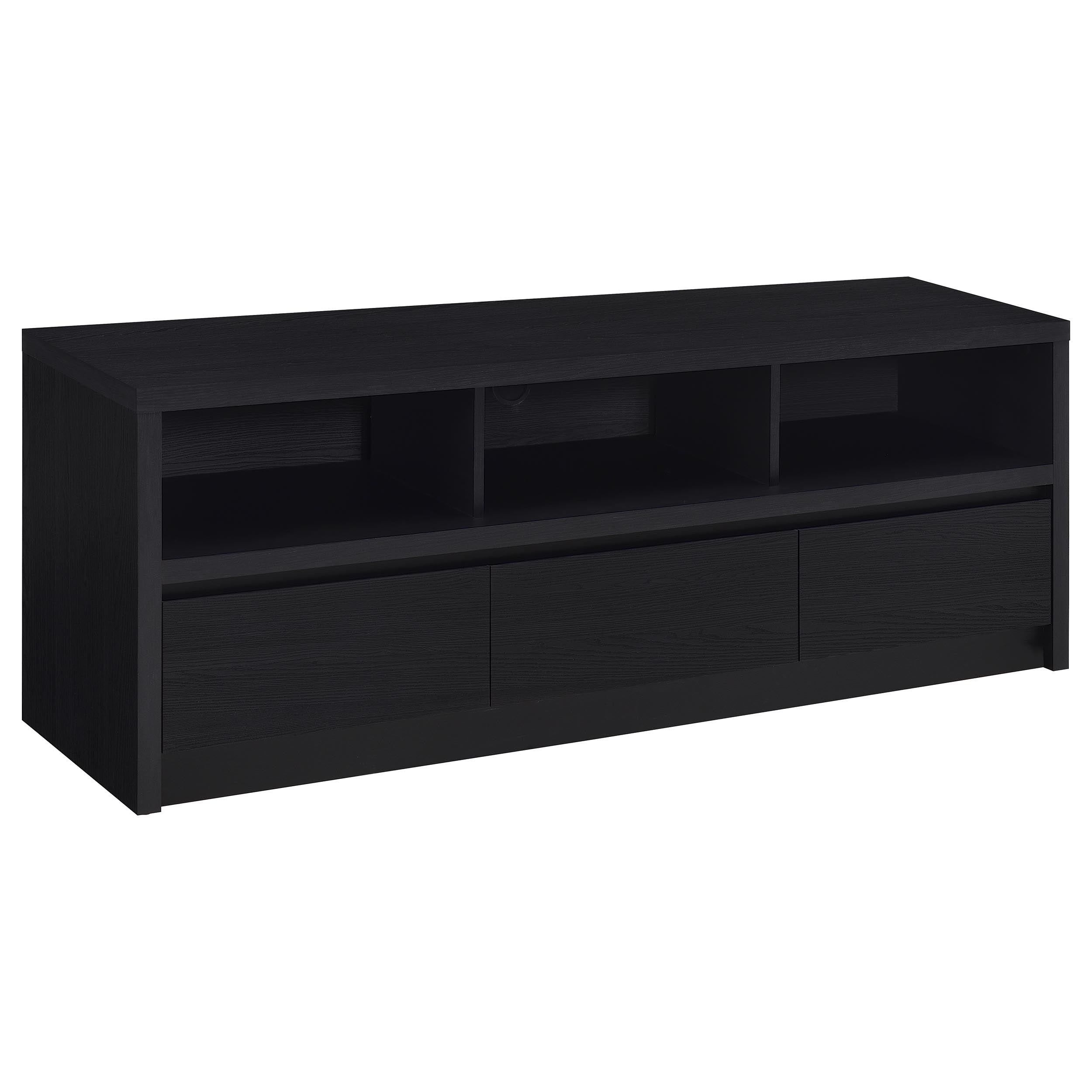 Best Furniture Outlet - Coaster - Rutland 59-inch 3-drawer TV Stand Media Console Black - 705802