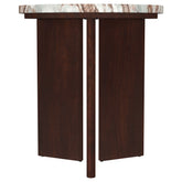Best Furniture Outlet - Coaster - Jenna Round Marble Top Mango Wood Side End Table Brown - 706167