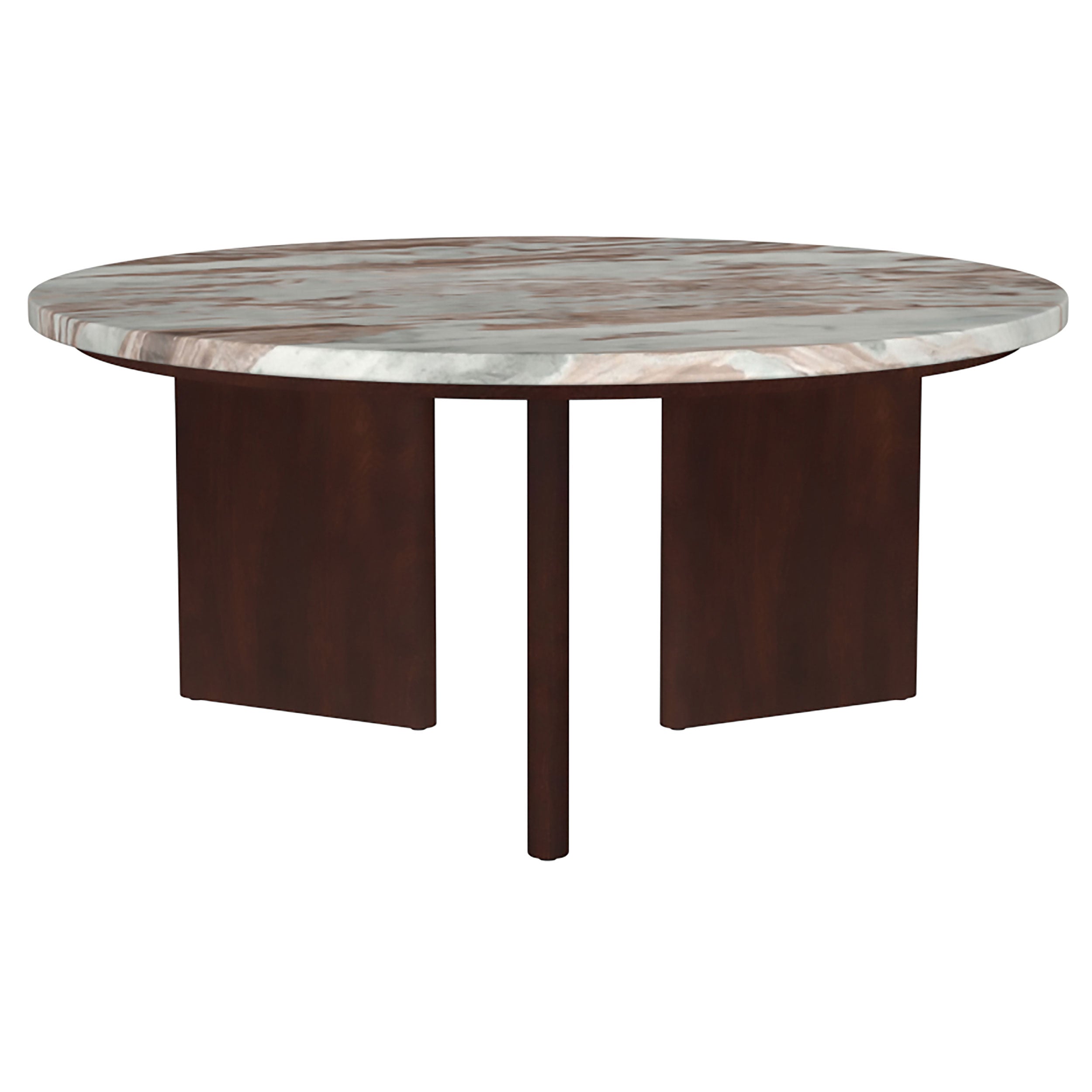 Best Furniture Outlet - Coaster - Jenna 35-inch Round Marble Top Cocktail Coffee Table Brown - 706168