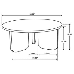 Jenna 35-inch Round Marble Top Cocktail Coffee Table Brown