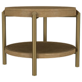 Best Furniture Outlet - Coaster - Arini Round End Side Table With Storage Shelf Sand Wash - 706187