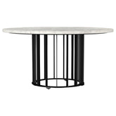 Best Furniture Outlet - Coaster - Haven Round Genuine White Marble Top Coffee Table Black - 706208