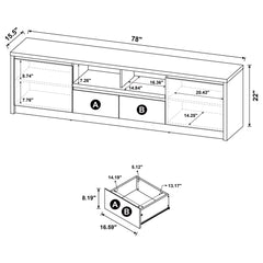 Winfield 78-inch 2-door TV Stand Media Console Black