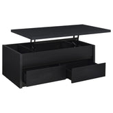 Best Furniture Outlet - Coaster - Knapp Lift Top Cocktail Coffee Table with Dual Drawers Black - 706228