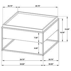 Fulton 30-inch Square Mango Wood Coffee Table Dark Brown