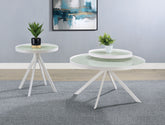 Best Furniture Outlet - Coaster - Briggs 2-piece Round Coffee and End Table Set White - 706258-S2