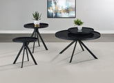 Best Furniture Outlet - Coaster - Briggs 3-piece Round Coffee and End Table Set Black - 706268-S3