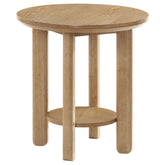 Best Furniture Outlet - Coaster - Ottowa Round Wood Side End Table with Shelf Light Oak - 706297