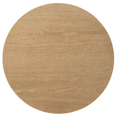Ottowa Round Wood Side End Table with Shelf Light Oak