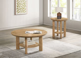Best Furniture Outlet - Coaster - Ottowa 2-piece Round Wood Coffee Table Set Light Oak - 706298-S2