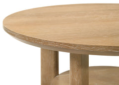 Ottowa 2-piece Round Wood Coffee Table Set Light Oak