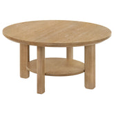 Best Furniture Outlet - Coaster - Ottowa 36-inch Round Wood Cocktail Coffee Table Light Oak - 706298