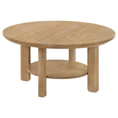 Best Furniture Outlet - Coaster - Ottowa 36-inch Round Wood Cocktail Coffee Table Light Oak - 706298