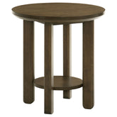 Best Furniture Outlet - Coaster - Ottowa 22-Inch Round Wood Side End Table with Shelf Brown - 706307