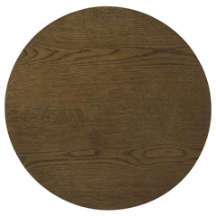 Ottowa 22-Inch Round Wood Side End Table with Shelf Brown