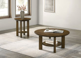 Best Furniture Outlet - Coaster - Ottowa 2-piece Round Wood Coffee Table Set Brown - 706308-S2