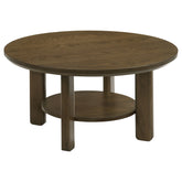 Best Furniture Outlet - Coaster - Ottowa 35-inch Round Wood Cocktail Coffee Table Brown - 706308