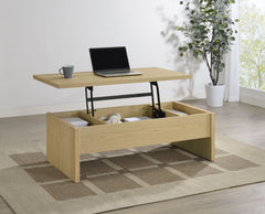 Canoga Engineered Wood Lift Top Coffee Table Light Oak