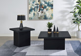 Best Furniture Outlet - Coaster - Devar 2-piece Square Cocktail Coffee End Table Set Black - 706408-S2