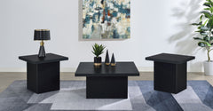 Best Furniture Outlet - Coaster - Devar 3-piece Square Cocktail Coffee End Table Set Black - 706408-S3