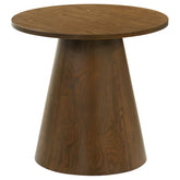 Best Furniture Outlet - Coaster - Franklin Round Wood Pedestal Side End Table Dark Brown - 706437