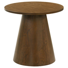Best Furniture Outlet - Coaster - Franklin Round Wood Pedestal Side End Table Dark Brown - 706437