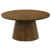 Best Furniture Outlet - Coaster - Franklin 36-inch Round Pedestal Coffee Table Dark Brown - 706438
