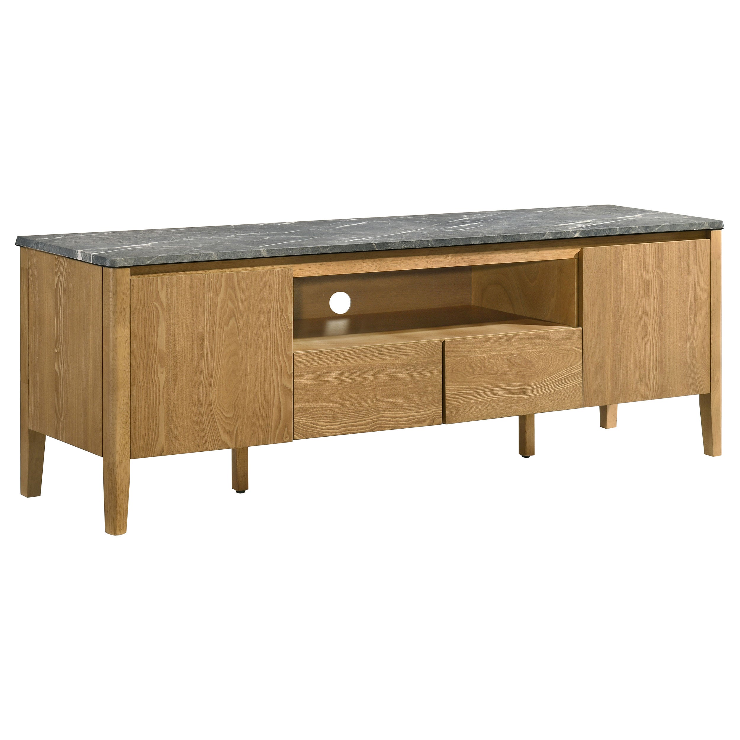Best Furniture Outlet - Coaster - Bradley 63-inch 2-Door SmartTop TV Stand Grey and Natural - 706442