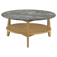 Bradley 3-Piece Round SmartTop Coffee Table Set Grey and Natural