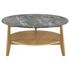 Bradley 3-Piece Round SmartTop Coffee Table Set Grey and Natural
