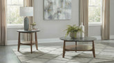 Best Furniture Outlet - Coaster - Bradley 2-Piece Round SmartTop Coffee Table Set Smokey Grey and Brown - 706458-S2