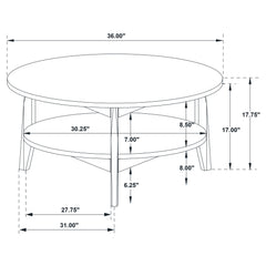 Bradley Round SmartTop Cocktail Coffee Table Smokey Grey and Brown