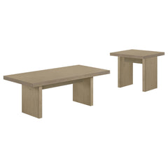 Decker 2-piece Coffee and End Table Set Natural Oak
