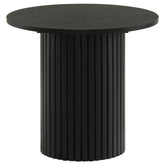 Best Furniture Outlet - Coaster - Hamlyn Round Fluted Occasional Side End Table Black - 706507