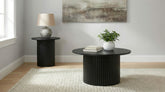 Best Furniture Outlet - Coaster - Hamlyn 2-piece Round Fluted Coffee and End Table Set Black - 706508-S2