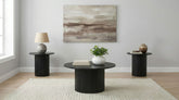 Best Furniture Outlet - Coaster - Hamlyn 3-piece Round Fluted Coffee and End Table Set Black - 706508-S3