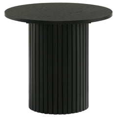 Hamlyn 3-piece Round Fluted Coffee and End Table Set Black