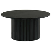 Best Furniture Outlet - Coaster - Hamlyn Round Fluted Occasional Cocktail Coffee Table Black - 706508