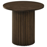 Best Furniture Outlet - Coaster - Hamlyn Round Fluted Occasional Side End Table Walnut - 706517